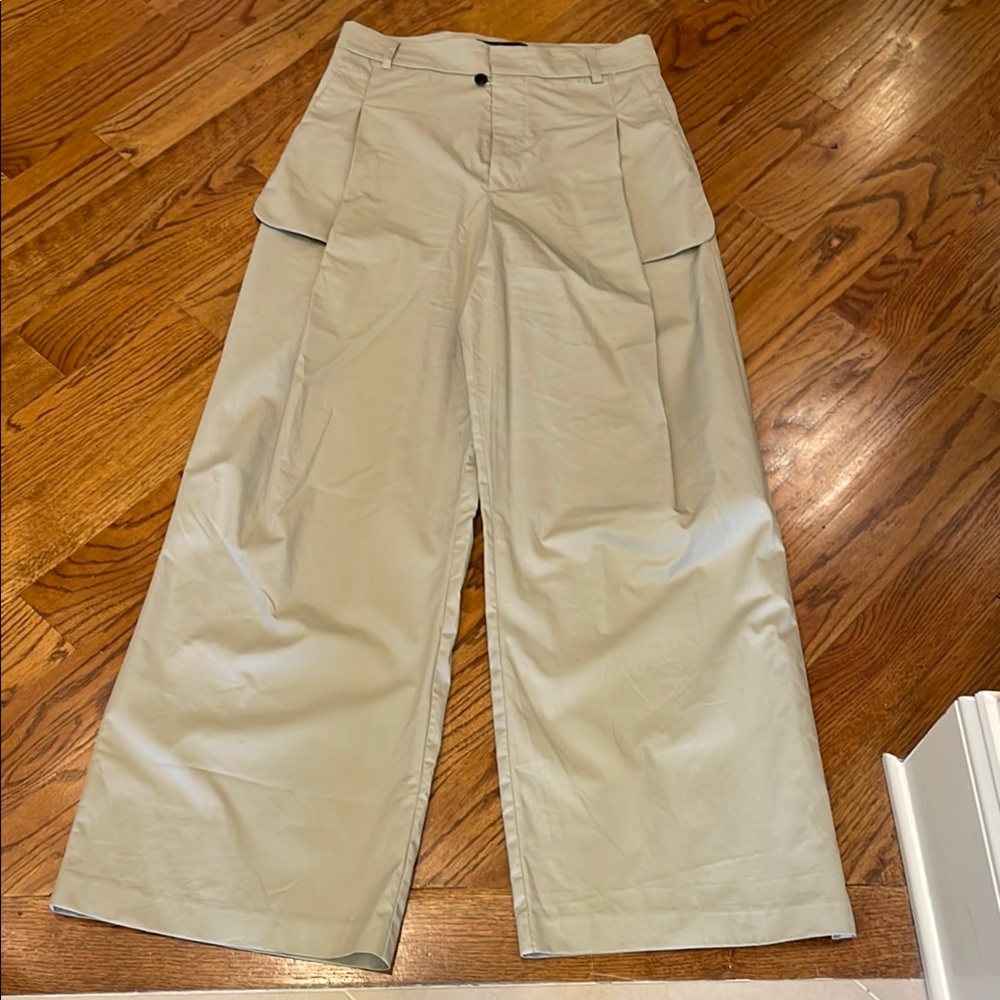Zara Wide Leg Ultra High-Rise Pants in Light Tan